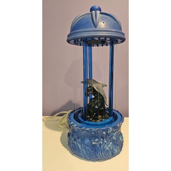 Blue Dolphin Rain Lamp Dripping Oil Ocean Wave Light Working Retro Decor Vintage - Picture 2 of 12
